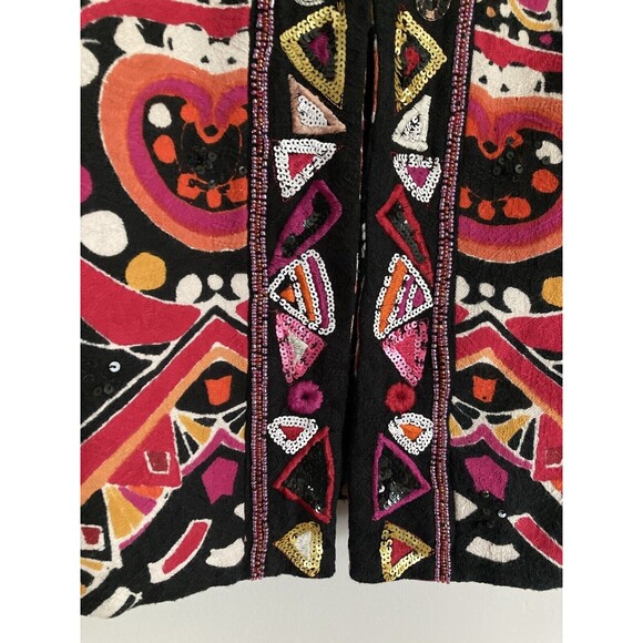 NEW Chico’s Embellished Calandra Jacket Sequins Black MEDIUM Made in India - Picture 4 of 16